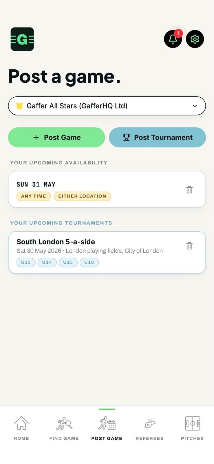 GafferHQ post a game
