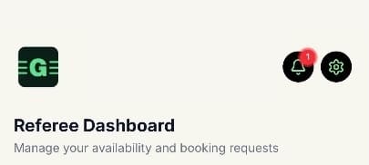 Referee dashboard header